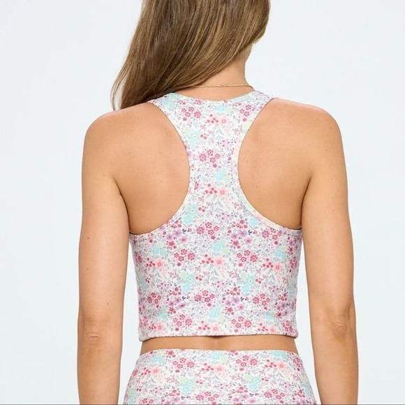 Evolution & creation athletic set Crop top racerback legging Snow Garden Floral - Picture 3 of 16